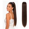 CAISHA 55cm Coda Capelli Nina Con Coulisse Capelli Extensions Finta Per Donna Posticcio Per Capelli Liscio Miscela Marrone PH521