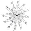 Relaxdays Orologio da Parete XL con Brillantini Grande per Cucina Salotto Diametro 50 cm Argento