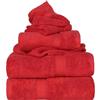 Superior Set di Asciugamani in Cotone Egiziano, 900 g, Rot, 6 Pezzi