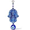 MYSTIC JEWELS - Hamsa della Mano di Fatima in Legno con Occhio Turco per buona Fortuna e energia in casa