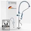 BE-GASTRO | Rubinetto professionale set di prelavaggio stoviglie per cucine di ristoranti Gruppo doccia con miscelatore monoforo, con manopole multigiro e Rubinetteria di servizio