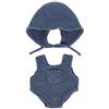 Miniland - Abbigliamento per Bambola 21 cm, Accessorio per Abbigliamento per Bambole, Conj Punto 21 cm Tutina & Cappello