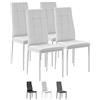 VS Venta-stock Set di 4 sedie da pranzo Chelsea rivestite in tela Bianca, certificazione SGS, 42 cm (larghezza) x 51 cm (profonditá) x 97 cm (altezza)
