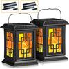 Zoeger Luci Solari Esterno Giardino,Solare Fiamma Luci Ha Due Modalità di Funzionamento Lampeggiante/Caldo,IP65 Lanterne da Esterno ，Per la Decorazione di Giardini All'Aperto