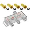 Poppstar Partitore SAT TV 3 Uscite con Connettori F (analogo/digitale/BK/unicable/HD/4K) Splitter per Antenna TV satellitare, Televisore, Radio, LNB