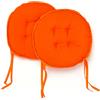 PARAMAISON Cuscini Sedia con Lacci Giunk, Set da 2 pezzi Rotondo, Imbottito, Interni od Esterni, Non Sfoderabile, Ø 40 cm, Vari Colori