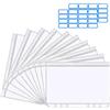Vicloon Tasche Raccoglitore A6, 10Pcs A6 Formato 6 Fori Raccoglitore Sacchetto, PVC Borsa per Raccoglitore Cerniera in Plastica con 2Pcs Etichette, Borsa per Documenti per Notebook, Quaderni e Carte