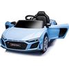 Tecnobike Shop Auto Macchina Elettrica per Bambini Audi R8 Spyder Sport 12V Ufficiale Audi Luci LED Suoni Mp3 con Radiocomando (Celeste)