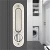 HOCONNIE Serratura per Porta Scorrevole Serratura per Porta a Scomparsa con Chiave Maniglia da Incasso Invisibile 173mm Argento