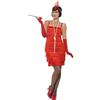 Smiffys Costume Flapper, rosso, abito corto, fascia per capelli e guanti Halloween