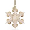 Swarovski Festive Annual Edition 2022 Decorazione, con Fiocco di Neve in Cristalli Swarovski, Metallo e Nastro Lamé Dorato, Bianco