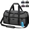 Lubardy Borsone Palestra Uomo Donna 40L Impermeabile Borsone da Viaggio Grande con Asciugamano Palestra e Scomparto Scarpe Duffel Bag Borsa Sportiva Nuoto Grigio
