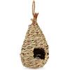 Relaxdays Casetta per Uccelli, da Appendere, Giardino, Balcone, Paglia, Intrecciato, Nido Artificiale 29x12 cm, Naturale