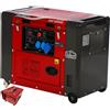 GeoTech-Pro GeoTech Pro DGP8000SE - Generatore di corrente diesel silenziato carrellato con AVR 6 kW - Continua 5.5 kW Monofase + ATS