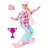 Barbie Bambola Snowboarder, alta 30+ cm, bionda e con giacca e pantaloni da sport invernali, tanti accessori tra cui sciarpa, casco, snowboard e trofeo, giocattolo per bambini, 3+ anni, HCN32
