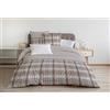 Home Linge Passion | Copripiumino - 3 Pezzi | 100% Cotone - 57 Fili | 2 Persone - 220x240 cm |Greenwich Verde, Beige & Rosso
