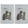 Relaxdays Set da 2 Cornici Portafoto, Formato A4, Passe Partout 15x20 cm Ritaglio Vetro, Appoggiare o Appendere, Argento