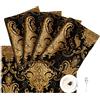 TOPLUXE Tovagliette in Tessuto Damascato 45x30 cm, Set di 4 Tovagliette Lavabili per Tavolo da Pranzo/Cucina/Ristorante/Banchetto/Festa (Nero)