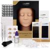LASHVIEW Kit di estensione per ciglia, kit professionale con manichino per ciglia, con 4 palpebre rimovibili, kit per extension per ciglia, principianti, allenamento trucco e innesto delle ciglia