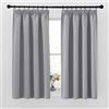 PONY DANCE Tende Oscuranti per Interni Finestre Tenda Termica Isolante Freddo con Fettuccia Curtains Cameretta Bambini Corte 2 Pezzi 140x145 CM, Grigio Chiaro