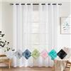 EMEMA 2 Pannelli Tende Trasparenti in Voile Con Occhielli Morbidi Finestre per Camera da Letto e per Salotto Eleganti Soggiorno 140x225cm Bianco