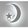 damastoreitalia Universo Applique a led illuminazione per interno 11W lampada da parete moderna a forma di luna e stella (Luna e stella a luce fredda)
