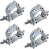 JLTPH - Morsetto per luci da palcoscenico, per impieghi gravosi, 51 mm di diametro/kit travatura per faretti, fari a testa mobile/finitura in lega di alluminio/morsetto avvolgente, 4PCS (4PCS-Argento)