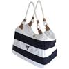 WildStage - Borsa da spiaggia XL con chiusura lampo - borsa a tracolla di alta qualità con tasca interna - Borsa da sauna - Borsa da donna - Blu e Bianco 45 x 24 x 36 cm