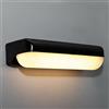 Damastoreitalia Applique LED da Esterno 12W Nera - Luce Calda 3000K IP65 - Lampada da Parete Rettangolare per Giardino, Muro, Ingresso - 1200 Lumen - Design Moderno in ABS