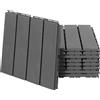 Outsunny Set 9 Mattonelle a Incastro per Terrazzo, Piastrelle (30x30x2cm) in PP Antiscivolo, Area: 0.81 mq, Nero|Aosom