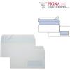 Busta bianca con finestra - serie Edera Strip Laser - certificazione FSC - adatta a stampa laser - 110x230 mm - 90 gr - Pigna -