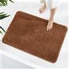 GONICVIN Tappeti da bagno, 70 x 120 cm, soffici tappetini da bagno in microfibra, antiscivolo, lavabili in lavatrice, per vasca, doccia e bagno (abbronzatura)