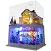 Cuteefun Kit Casa in Miniatura da Costruire, Miniature Casa delle Bambole Fai da Te con Mobili Copertura e Strumenti, Regali Creativi Artigianali (Hawaii Villa)