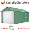 notek Box in Acciaio Zincato Casetta da Giardino in Lamiera Box Auto 3.60 x 6.08 m x h3.07 m - 470 KG - 21.9 metri quadri - VERDE