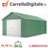 notek Box in Acciaio Zincato Casetta da Giardino in Lamiera Box Auto 4.38 x 7.21 m x h3.24 m - 585 KG - 31,6 metri quadri - VERDE