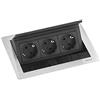 EVOLINE Schulte 1593 7010 1700 EVOline Flip Top Push S 3x Schuko in acciaio inox
