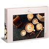 Ulmer Puzzleschmiede - Puzzle 'Passione del Caffè' - 1000 Pezzi Classico - Motivo con Tazze, Chicchi e Accessori per Caffè - Made in Germany