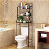 Willonin Mensole da Bagno sopra la mensola della Lavatrice salvaspazio Organizer Bagno ripiano Spazio in Piedi 3 Livelli (Nero)