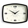 JONES CLOCKS® Movie Orologio a parete | Orologio rettangolare retrò | 25cm | Nero | Look di design di metà secolo per cucina, soggiorno o ufficio