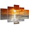 Visario 6311 - Quadro su Tela con Immagine di Spiaggia 5 Pezzi Marca Originale, 200 x 100 cm