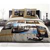 HOME LINGE PASSION Home Passion 54205 Pack di 3 Parure Copripiumino 57 Fili Place Cotone Venezia Sabbia 220 x 240 cm