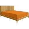 JENNY SESAL Lenzuolo sotto con angoli - tinta unita - MADE IN ITALY- letto matrimoniale, singolo e una piazza e mezza- ampia scelta di colori e taglie (Arancio, Matrimoniale)