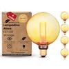 greenandco 4x Lampadine Alexa E27 LED Vintage E27 G125 ambra 3,8W 160lm | Lampadine Vintage LED Smart WiFi, 320°, 230V, nessun sfarfallio, dimmerabili, compatibili con Alexa e Google Assistant