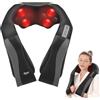 CURECURE Massaggiatore per il Collo con Funzione di Calore Massaggiatore Elettrico per Spalle Shiatsu Massaggiatore per Impastare Elettrico 3D per Schiena, Wist, Gambe, Piedi, Casa e Ufficio