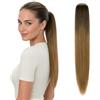 CAISHA 55cm Coda Capelli Nina Con Coulisse Capelli Extensions Finta Per Donna Posticcio Per Capelli Liscio Marrone Chiaro Mix PH525