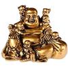 lachineuse - Statuetta Buddha Rieur con 5 Bambini - Statua Buddha 14 cm Colori Dorati - Decorazione Feng Shui - Oggetto decorativo Zen Cinese per Interni, Soggiorno - Idea Regalo Cina Asia