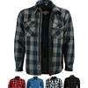 Texpeed Camicia moto con protezioni - Giacca da uomo in flanella a quadri - Motociclista realizzata con Aramide da 280 g/mq con armatura protettiva (EN 1621-1) - Grigio - 5XL