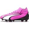 PUMA Ultra PRO FG/AG JR, Soccer Shoe, Poison Pink White Black, 38.5 EU