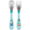 CHICCO POSATE INOX 18M+ AZZURRO/VERDE