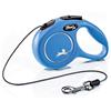 FLEXI GUINZAGLIO FLEXI NEW CLASSIC TG XS CON CORDA 3 MT BLU